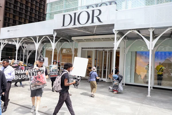 Protest Sale Furs Dior Store May 2023 New York Usa Stock
