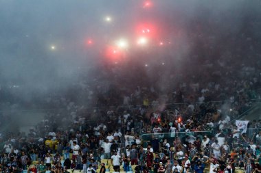 Brezilya Kupası: Fluminense, Flamengo 'ya karşı. 16 Mayıs 2023, Rio de Janeiro, Brezilya: Fluminense ve Flamengo arasındaki futbol maçı, Mario Filho Stadyumu 'nda (Maracana) düzenlenen 2023 Brezilya Kupası' nın 16.)