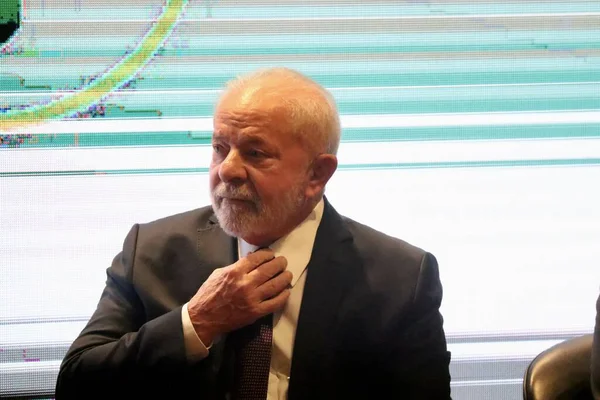Der Präsident Der Republik Brasilien Luiz Inacio Lula Silva Bei — Stockfoto