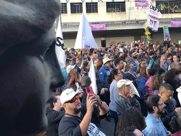 圣保罗S日的示威 2023年5月16日巴西圣保罗 所谓的 将把商业系统的员工 学生和教师聚集在一起 参加一个大型的示范活动 — 图库照片