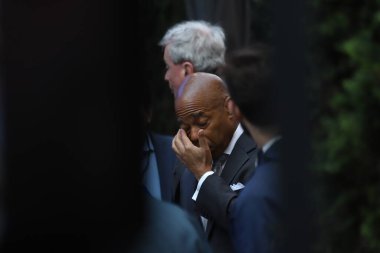 FIFA Dünya Kupası 2026 New York, New Jersey fırlatma etkinliği. 18 Mayıs 2023, New York, ABD: FIFA Dünya Kupası 2026 New York, New Jersey Fırlatma Turnuvası New Jersey Valisi Phil Murphy ve Eric Adams 'ın katılımıyla başladı.