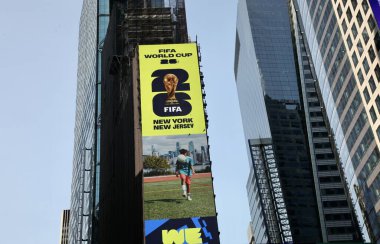 FIFA Dünya Kupası 2026 New York, New Jersey fırlatma etkinliği. 18 Mayıs 2023, New York, ABD: FIFA Dünya Kupası 2026 New York, New Jersey Fırlatma Turnuvası New Jersey Valisi Phil Murphy ve Eric Adams 'ın katılımıyla başladı.