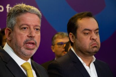 Güney & Güneydoğu Brezilya Valileri Vergi Reformu Önerisi sundular. 19 Mayıs 2023, Rio de Janeiro, Brezilya: Güney ve Güneydoğu valileri Vergi Reformu ile ilgili bir dizi öneriyi Milletvekilleri Meclisi Başkanı Arthur Lira 'ya sundular.