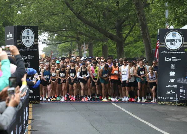 Brooklyn Half Marathon Mile Race Maio 2023 Brooklyn Nova York — Fotografia de Stock