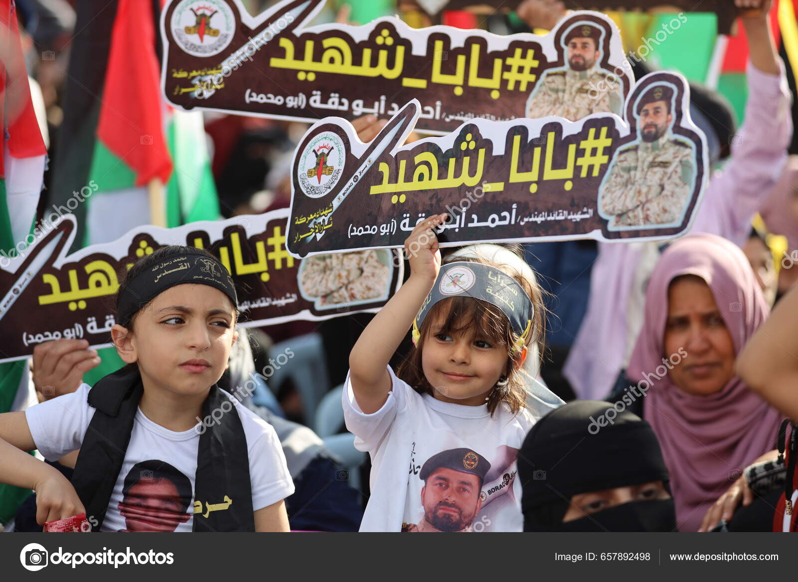 Int 加沙的伊斯兰圣战运动组织了一次自由革命战争烈士追悼会2023年5月19日巴勒斯坦Muhammad Hindi 伊斯兰圣战组织政治局局长——  库存社论照片© thenews2.com #657892498