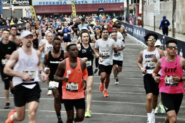 Brooklyn Half Marathon 13.1-Mile Race. May 20, 2023, Brooklyn, New York, USA: The Brooklyn Half Marathon which is the largest half marathon in the United States in a 13.1-mile tour through the Borough of Kings clipart