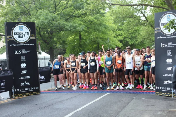 Brooklyn Half Marathon Mile Race Mei 2023 Brooklyn New York — Stok Foto