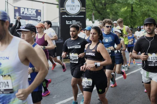 Brooklyn Half Marathon Mile Race Maggio 2023 Brooklyn New York — Foto Stock