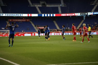 Lamar Hunt, New York Red Bulls ve Cincinnati arasında oynanan US Açık Kupa maçı. 23 Mayıs 2023. New Jersey, ABD: Cincinnati 'li oyuncu Kubo, Red Bull Arena' da Lamar Hunt ABD Açık Kupası 'nda NY Red Bulls' a karşı oynadığı bir futbol maçında gol attı ve golünü kutladı. 