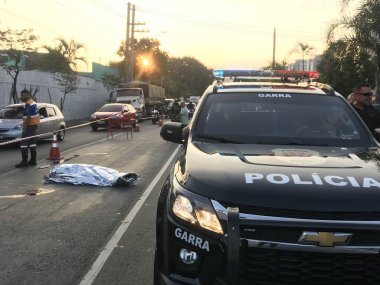 Sao Paulo 'da Polis Takibi ve Ölüm. 23 Mayıs 2023, Sao Paulo, Brezilya: Sivil Polis, Sao Caetano 'da Av do Estado' da Haydutlarla çatışmaya girdi..