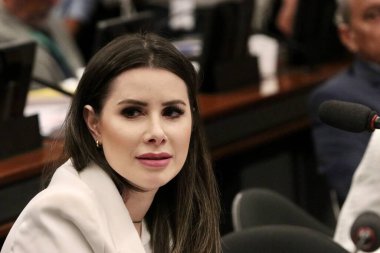 Brasilia 'daki Milletvekilleri Meclisi' nde Topraksız İşçi Hareketi 'nin (MST) işlemcisi. 23 Mayıs 2023, Brasilia, Federal Bölge, Brezilya: Topraksız İşçiler Hareketi sırasında Federal Kongre üyeleri ve kadınlar,)