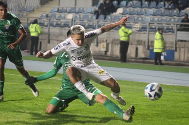 Conmebol Sudamericana Kupası: Audax Santos 'a karşı. 24 Mayıs 2023, Rancagua, Şili: Audax Italiano ve Santos arasındaki futbol maçı, Copa Sudamericana 'nın grup aşamasının 4. turu için geçerli, Estadio El Teniente, Rancagua, Şili.