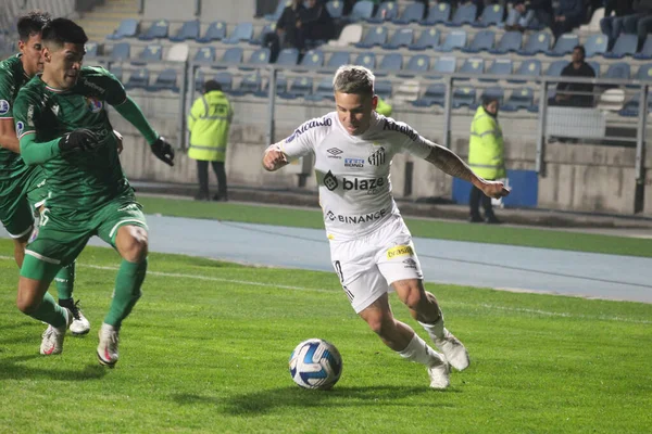 Conmebol Sudamericana Kupası: Audax Santos 'a karşı. 24 Mayıs 2023, Rancagua, Şili: Audax Italiano ve Santos arasındaki futbol maçı, Copa Sudamericana 'nın grup aşamasının 4. turu için geçerli, Estadio El Teniente, Rancagua, Şili.