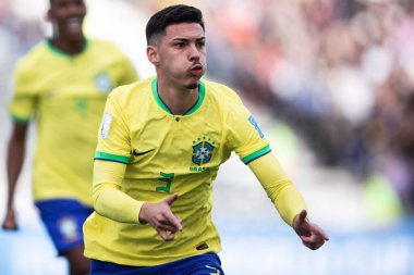 FIFA U20 Dünya Futbol Kupası Nijerya ve Brezilya arasında. 27 Mayıs 2023, La Plata, Arjantin: Nijerya ile Brezilya arasındaki futbol maçı, 27 Mayıs Cumartesi günü oynanan U-20 FIFA Dünya Kupası 'nın üçüncü turu için geçerlidir.)