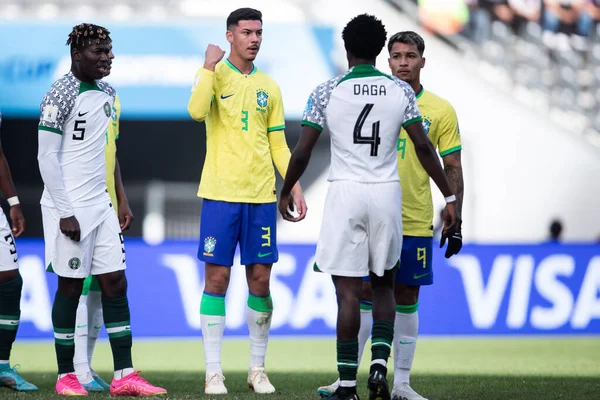 Fifa U20尼日利亚和巴西之间的世界杯足球赛 2023年5月27日 阿根廷拉普拉塔 尼日利亚和巴西之间的足球比赛将在周六 27日 举行的U 20世界杯小组赛第3轮进行 — 图库照片