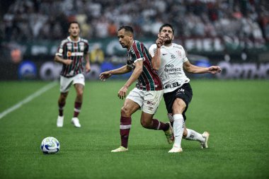 Brezilya Futbol Şampiyonası: Korintliler Fluminense 'e karşı. 28 Mayıs 2023. Sao Paulo, Brezilya: 2023 Brezilya Futbol Şampiyonası 'nın sekizinci turunda Corinthians ile Fluminense arasında oynanan futbol maçı, Neo Quimica Arena' da yapıldı.