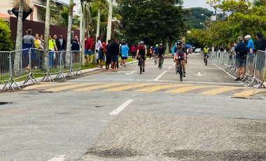 Demir Adam Brezilya 'nın 21. Baskısı. 28 Mayıs 2023, Florianopolis, Santa Catarina, Brezilya: 36 ülkeden yaklaşık 1.800 sporcuyu bir araya getiren 21. Ironman Brezilya 'nın gün sonuna kadar sürmesi bekleniyor