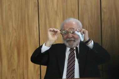 Venezuela Başkanı Maduro ile basın toplantısı. 29 Mayıs 2023, Brasilia, Federal Bölge, Brezilya: Brezilya Cumhurbaşkanı Luiz Inacio Lula da Silva ile birlikte düzenlediği basın toplantısında Venezuela Başkanı Nicolas Maduro