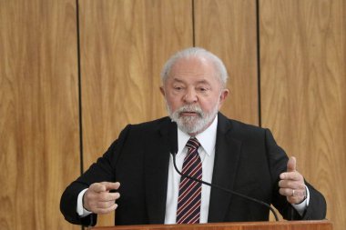Venezuela Başkanı Maduro ile basın toplantısı. 29 Mayıs 2023, Brasilia, Federal Bölge, Brezilya: Brezilya Cumhurbaşkanı Luiz Inacio Lula da Silva ile birlikte düzenlediği basın toplantısında Venezuela Başkanı Nicolas Maduro