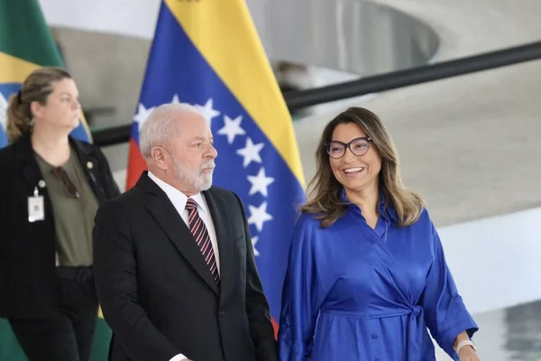 Lula Receives Maduro Venezuelan President Brasilia May 2023 Brasilia Federal — Stock Photo, Image