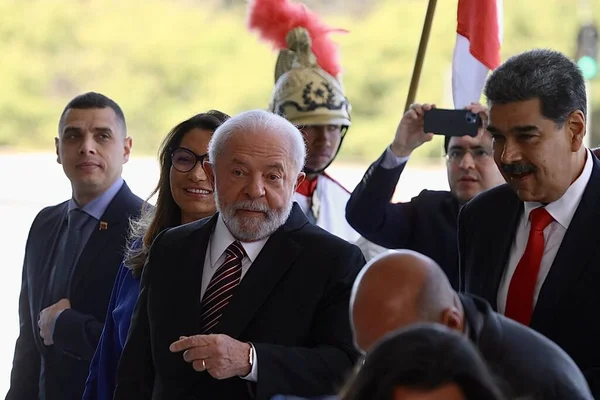 Лула Принимает Президента Венесуэлы Мадуро Бразилии Мая 2023 Года Бразилиа — стоковое фото