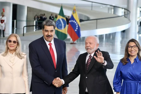 Lula Přijímá Madura Venezuelského Prezidenta Brazílii Května 2023 Brasilia Federální — Stock fotografie
