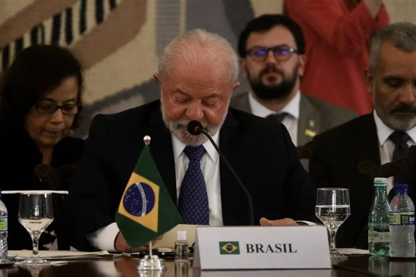 Brezilya Daki Itamaraty Sarayı Nda Güney Amerika Ülkeleri Başkanları Zirvesi — Stok fotoğraf