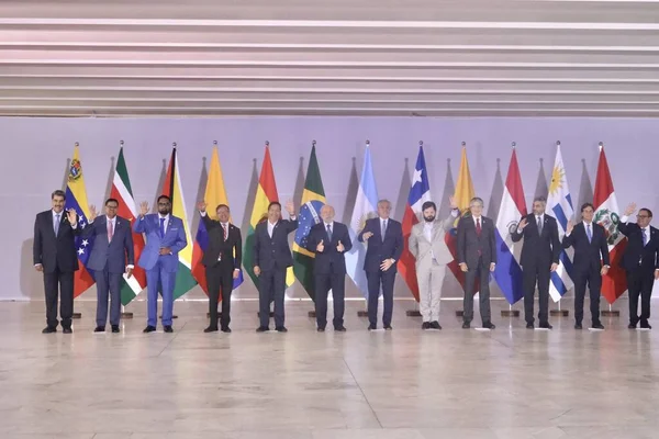 Staats Und Regierungschefs Südamerikas Zum Gipfeltreffen Mai 2023 Brasilia Federal — Stockfoto