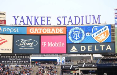 2023 MLS Normal Sezon: New York City FC Cincinnati 'ye karşı. 31 Mayıs 2023, New York, ABD: New York City FC ile MLS Doğu Konferansı için geçerli olan Cincinnati arasındaki futbol maçı, 31 Mayıs Çarşamba günü New York Yankee Stadyumu 'nda oynanacak.). 