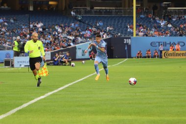 2023 MLS Normal Sezon: New York City FC Cincinnati 'ye karşı. 31 Mayıs 2023, New York, ABD: New York City FC ile MLS Doğu Konferansı için geçerli olan Cincinnati arasındaki futbol maçı, 31 Mayıs Çarşamba günü New York Yankee Stadyumu 'nda oynanacak.). 