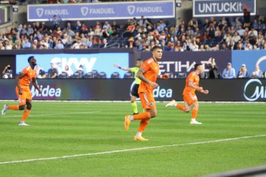 2023 MLS Normal Sezon: New York City FC Cincinnati 'ye karşı. 31 Mayıs 2023, New York, ABD: Cincinnati 'den Vazquez, Yankee Stadyumu' ndaki Major League Soccer (MLS) maçında New York City FC ile Cincinnati arasında oynanan maçta penaltı golünü attı.