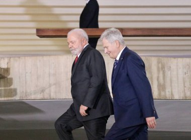 Lula, Finlandiya Cumhurbaşkanı Sauli Niinist 'i kabul eder. 1 Haziran 2023, Brezilya Federal Bölgesi: Brezilya Cumhurbaşkanı Luiz Inacio Lula da Silva, Finlandiya Cumhurbaşkanı Sauli Niinist 'i bir görüşme için kabul etti. 