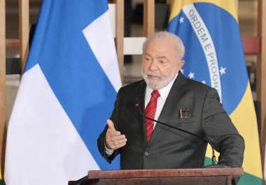 Lula ve Sauli Niinist ile basın toplantısı. 1 Haziran 2023, Brasilia, Federal Bölge, Brezilya: Brezilya Cumhurbaşkanları Luiz Inacio Lula da Silva ve Finlandiya ile Basın Konferansı, Sauli Niinist