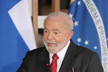 Lula ve Sauli Niinist ile basın toplantısı. 1 Haziran 2023, Brasilia, Federal Bölge, Brezilya: Brezilya Cumhurbaşkanları Luiz Inacio Lula da Silva ve Finlandiya ile Basın Konferansı, Sauli Niinist