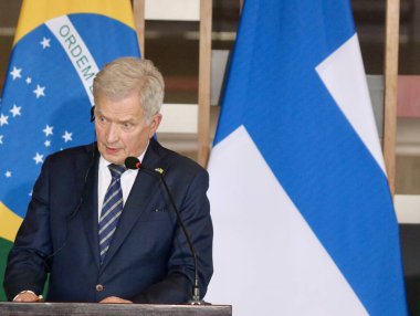 Lula ve Sauli Niinist ile basın toplantısı. 1 Haziran 2023, Brasilia, Federal Bölge, Brezilya: Brezilya Cumhurbaşkanları Luiz Inacio Lula da Silva ve Finlandiya ile Basın Konferansı, Sauli Niinist