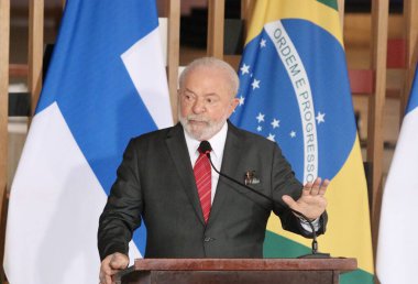 Lula ve Sauli Niinist ile basın toplantısı. 1 Haziran 2023, Brasilia, Federal Bölge, Brezilya: Brezilya Cumhurbaşkanları Luiz Inacio Lula da Silva ve Finlandiya ile Basın Konferansı, Sauli Niinist