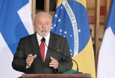 Lula ve Sauli Niinist ile basın toplantısı. 1 Haziran 2023, Brasilia, Federal Bölge, Brezilya: Brezilya Cumhurbaşkanları Luiz Inacio Lula da Silva ve Finlandiya ile Basın Konferansı, Sauli Niinist