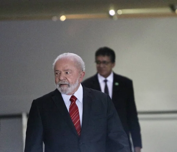 Lula Ontvangt Finse President Sauli Niinist Juni 2023 Brasilia Federaal — Stockfoto