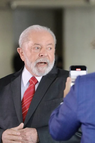 Lula Przyjmuje Prezydenta Finlandii Sauli Niinist Czerwca 2023 Brazylia Dystrykt — Zdjęcie stockowe