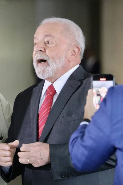 Lula Riceve Presidente Finlandese Sauli Niinist Giugno 2023 Brasilia Distretto — Foto Stock