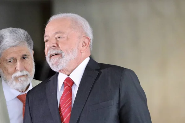 Лула Принимает Президента Финляндии Саули Нииниста Июня 2023 Года Бразилиа — стоковое фото
