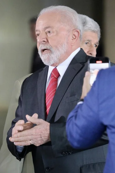 Lula Přijímá Finského Prezidenta Sauli Niinista Června 2023 Brasilia Federální — Stock fotografie