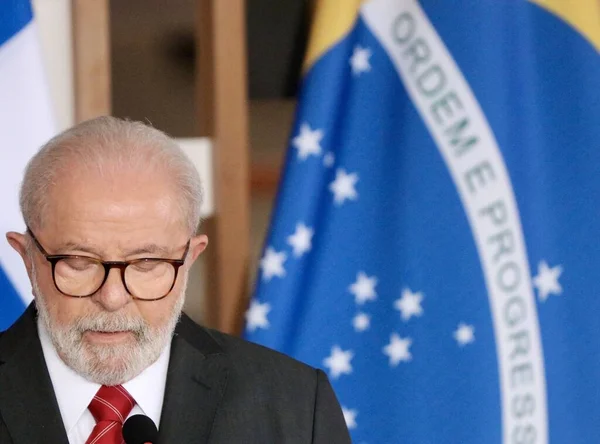 Lula Přijímá Finského Prezidenta Sauli Niinista Června 2023 Brasilia Federální — Stock fotografie