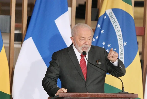 Press Conference Lula Sauli Niinist June 2023 Brasilia Federal District — Stock Photo, Image