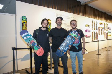 Kaykaycı Bob Burnquist, Sao Paulo 'daki NFT Brezilya teknoloji fuarına katılıyor. 2 Haziran 2023. Sao Paulo, Brezilya: Çok şampiyon kaykaycı Bob Burniquist 