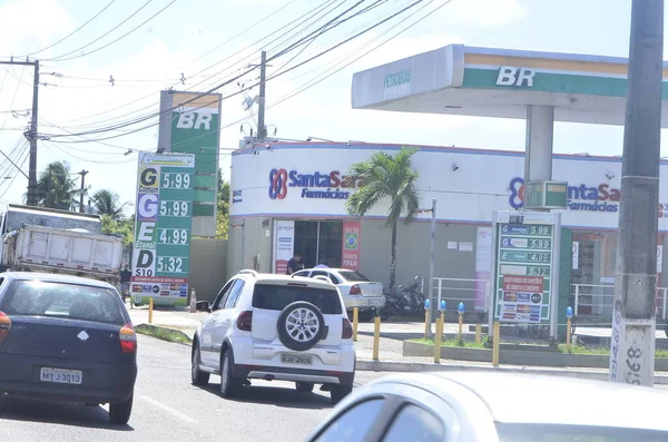 Gasoline Price Readjustment Gas Stations Brazil June 2023 Natal Rio — Stock Photo, Image