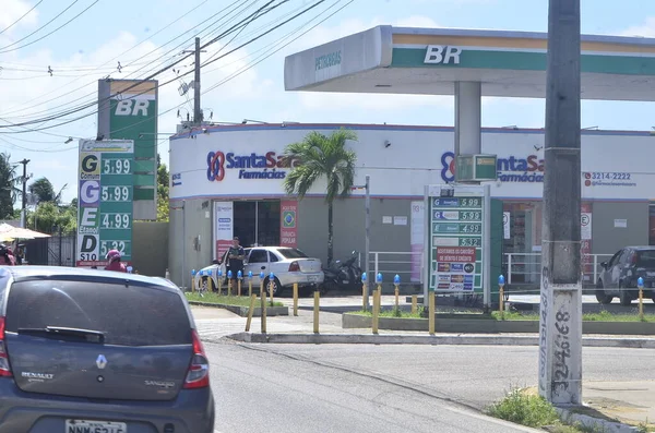 Brezilya Daki Benzin Istasyonlarında Benzin Fiyatları Düzeltiliyor Haziran 2023 Natal — Stok fotoğraf