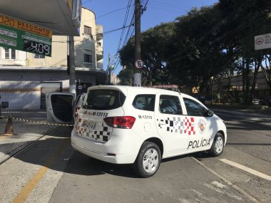 Sao Paulo 'da silahlı soygun girişimi. 4 Haziran 2023, Sao Paulo, Brezilya: Sao Paulo 'da Av do Estado' da bir uygulama 99 sürücüsüne 6 kez ateşli silahla yaklaşıldı ve ameliyat için Santa Casa 'ya götürüldü.