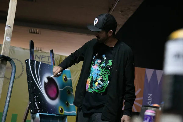 Nft Brazilië Graffiti Veiling Juni 2023 Sao Paulo Brazilië Skateboarder — Stockfoto