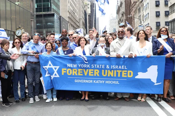 Губернатор Нью Йорка Кэти Хочул Время Празднования Парада Израиля Обзор — стоковое фото